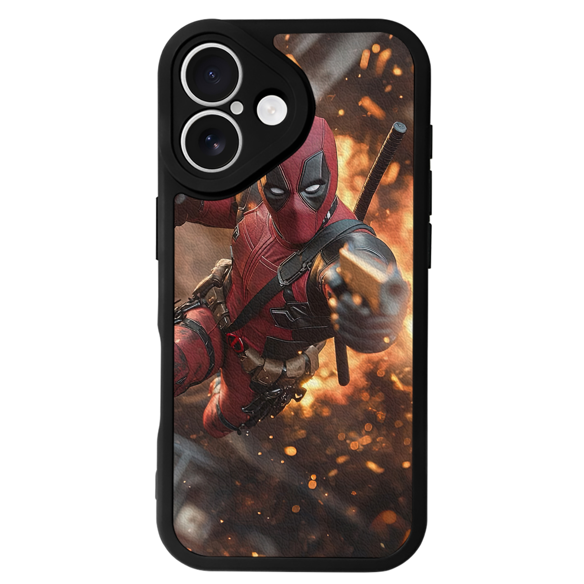 （画像用） Deadpool デッドプール 【iPhone 16シリーズ対応】シリコンスマホケース（レザー調） 材質：シリコン